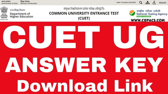CUET UG Answer Key 2022 Release Date and Time