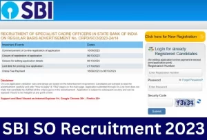 SBI SO Recruitment 2023 Apply Online